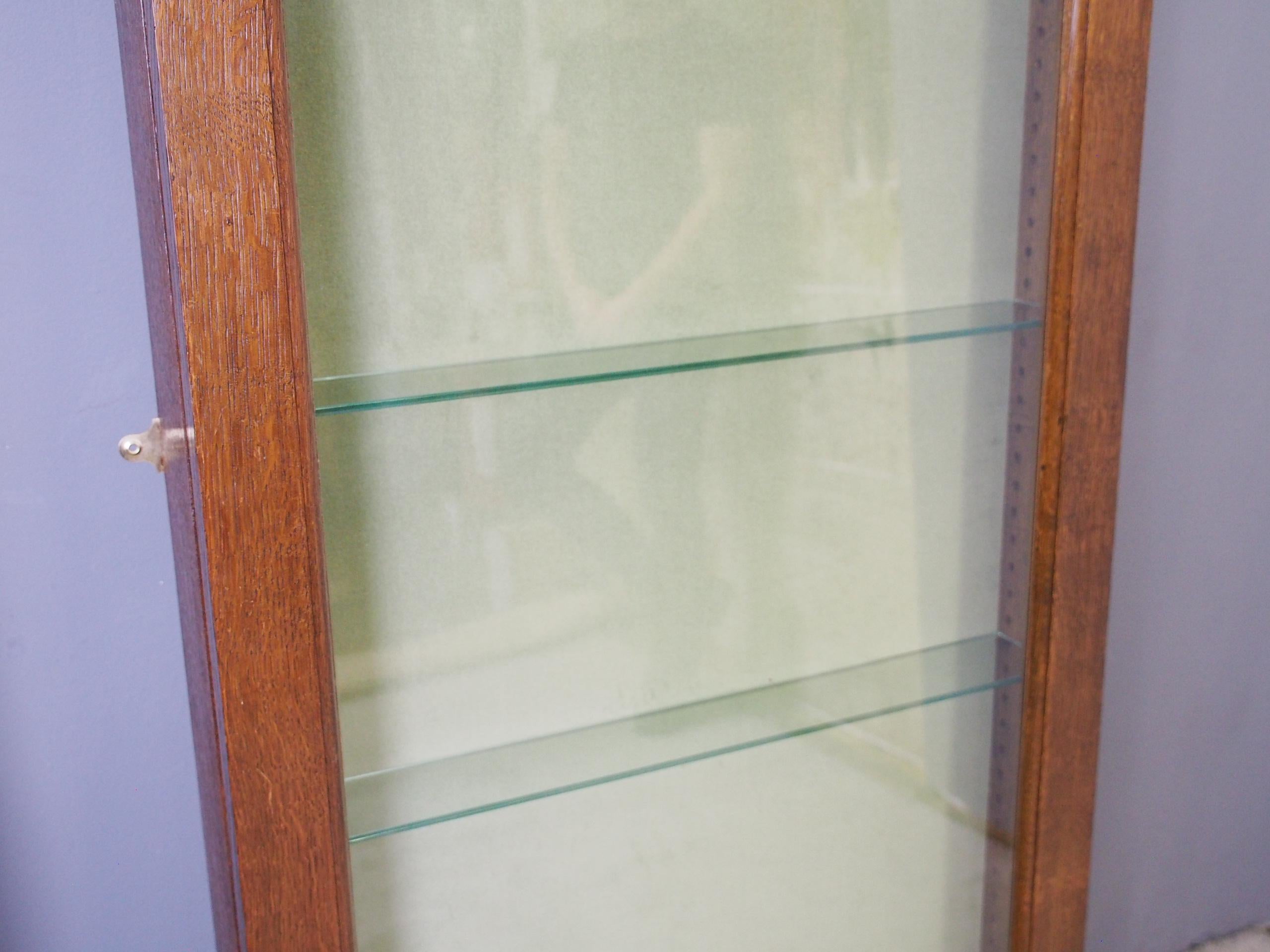 Pair of Oak Bespoke Made Fan Display Cabinets 4