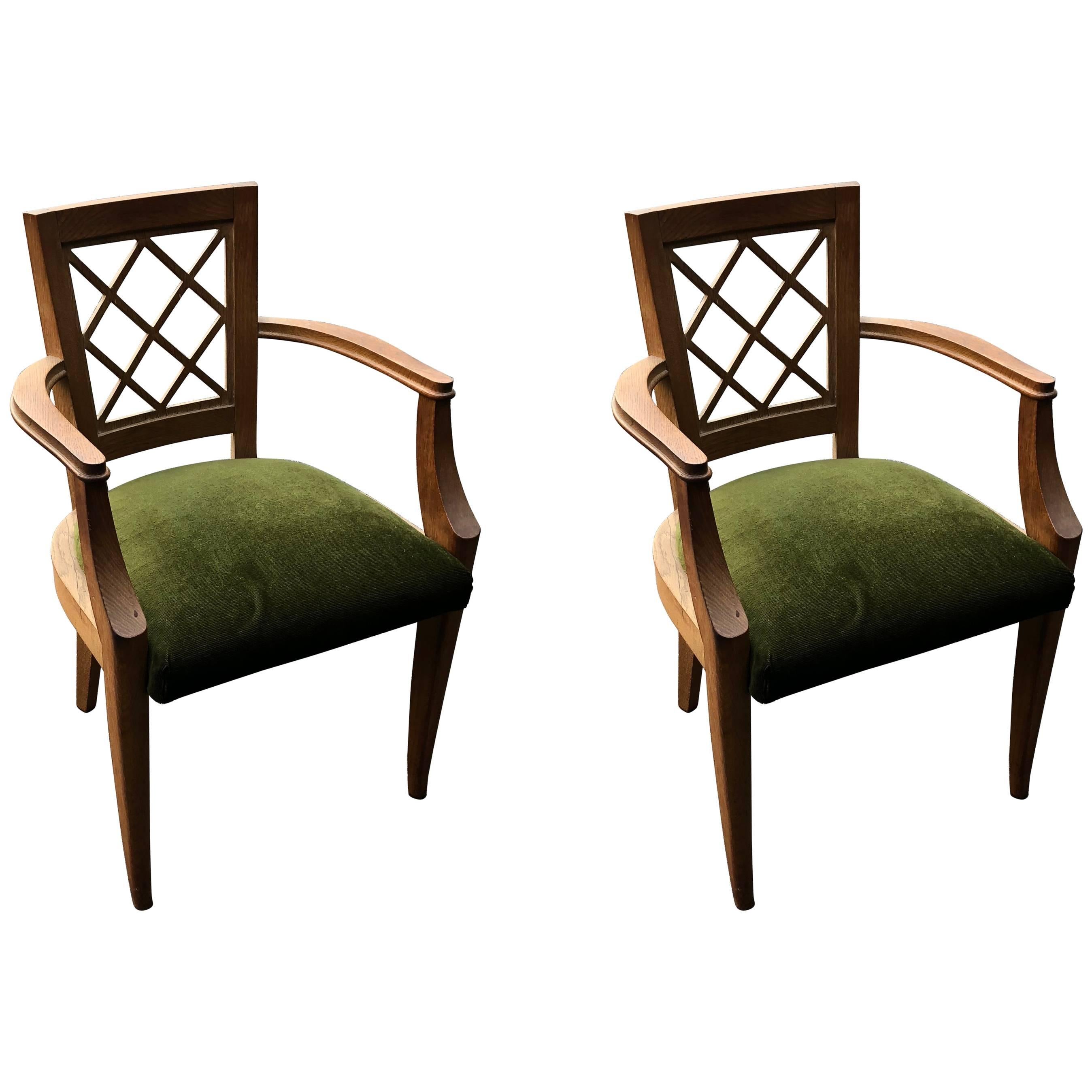 Pair of Oak Bridge Chairs