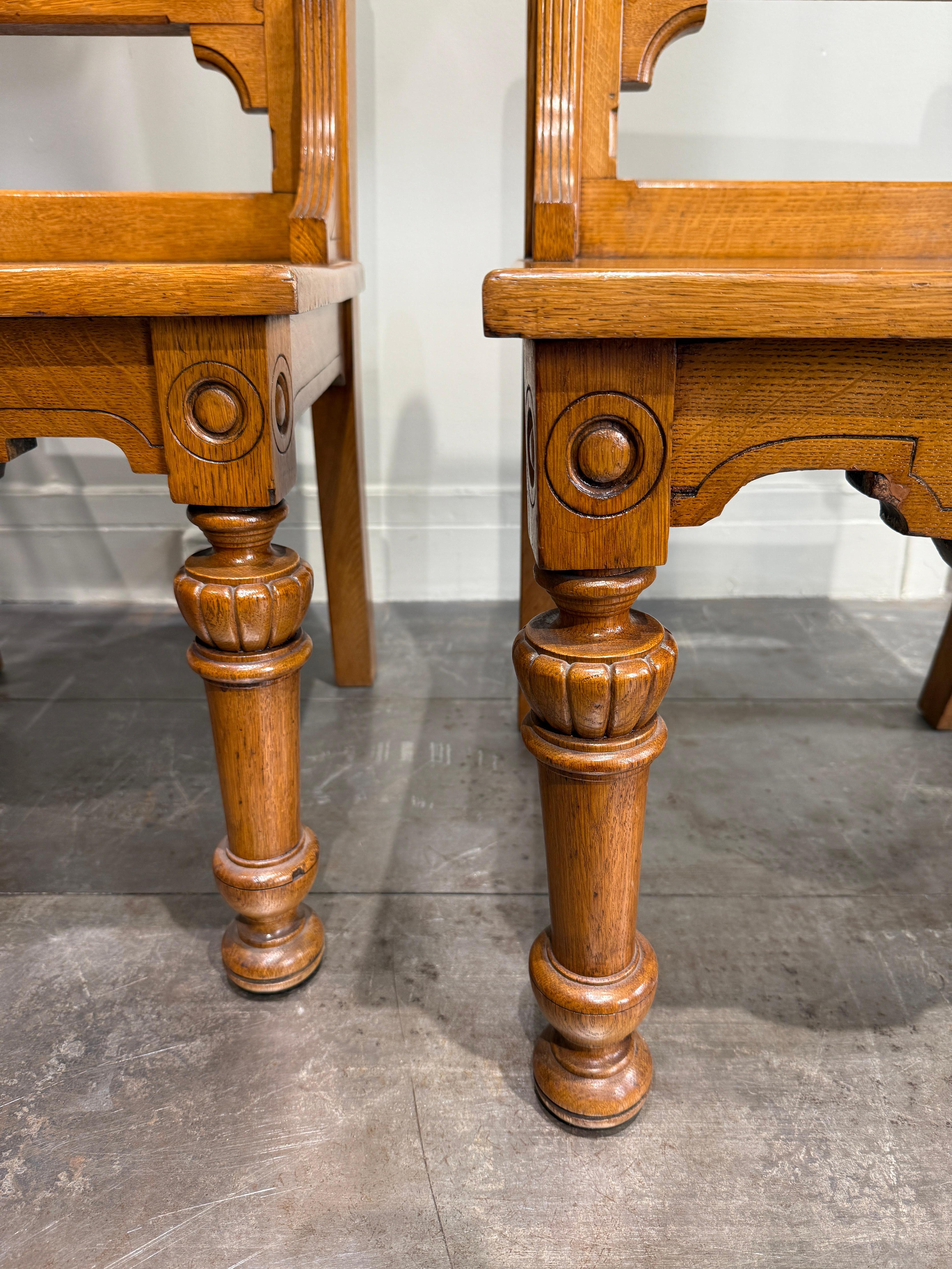 Early 20th Century Pair of oak chairs Carlo Spicciani Italy circa 1920 For Sale