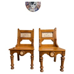 Pair of oak chairs Carlo Spicciani Italy circa 1920