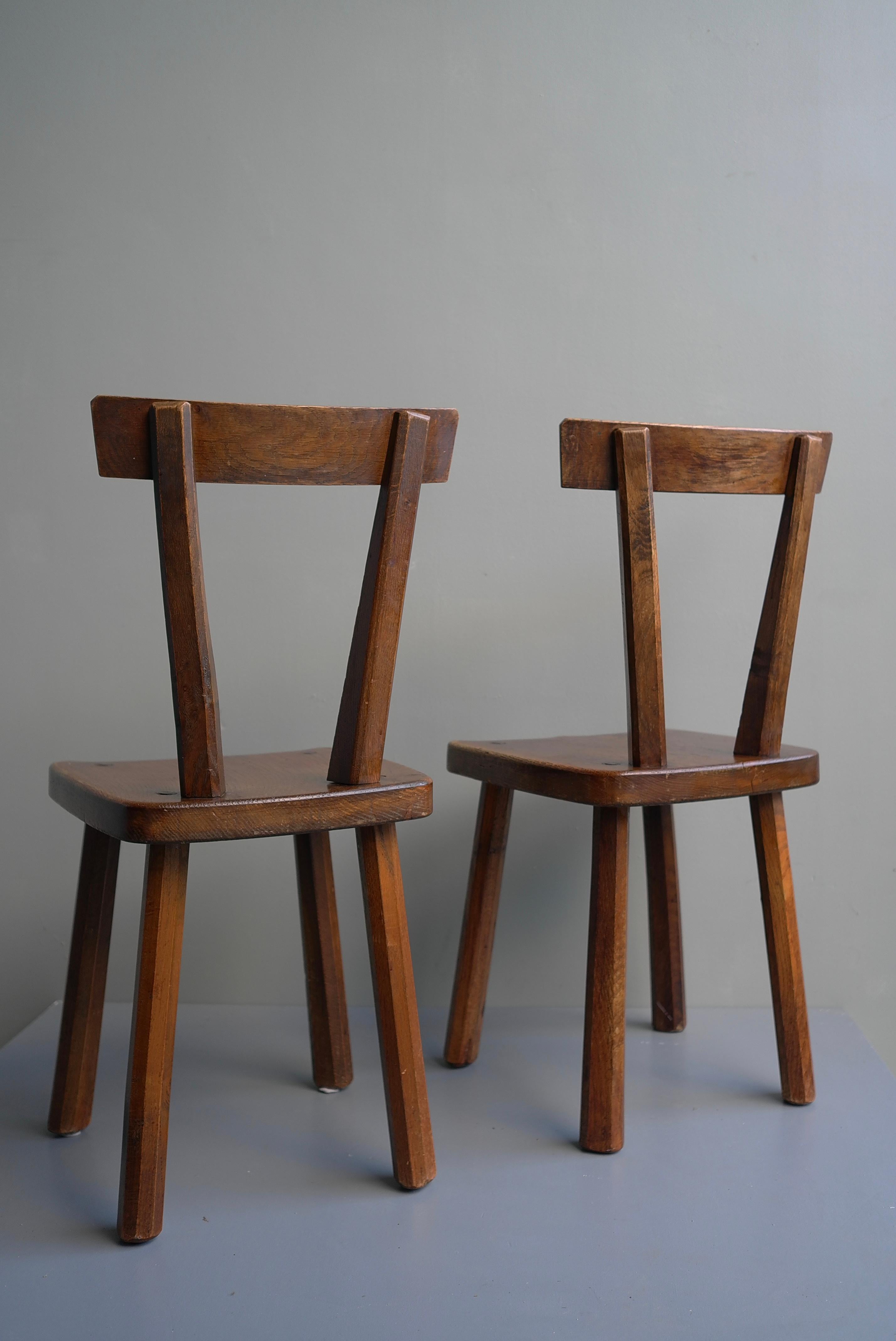 Mid-Century Modern Pair of Oak Chairs in Style of Axel Einar Hjorth, Sweden, 1950's