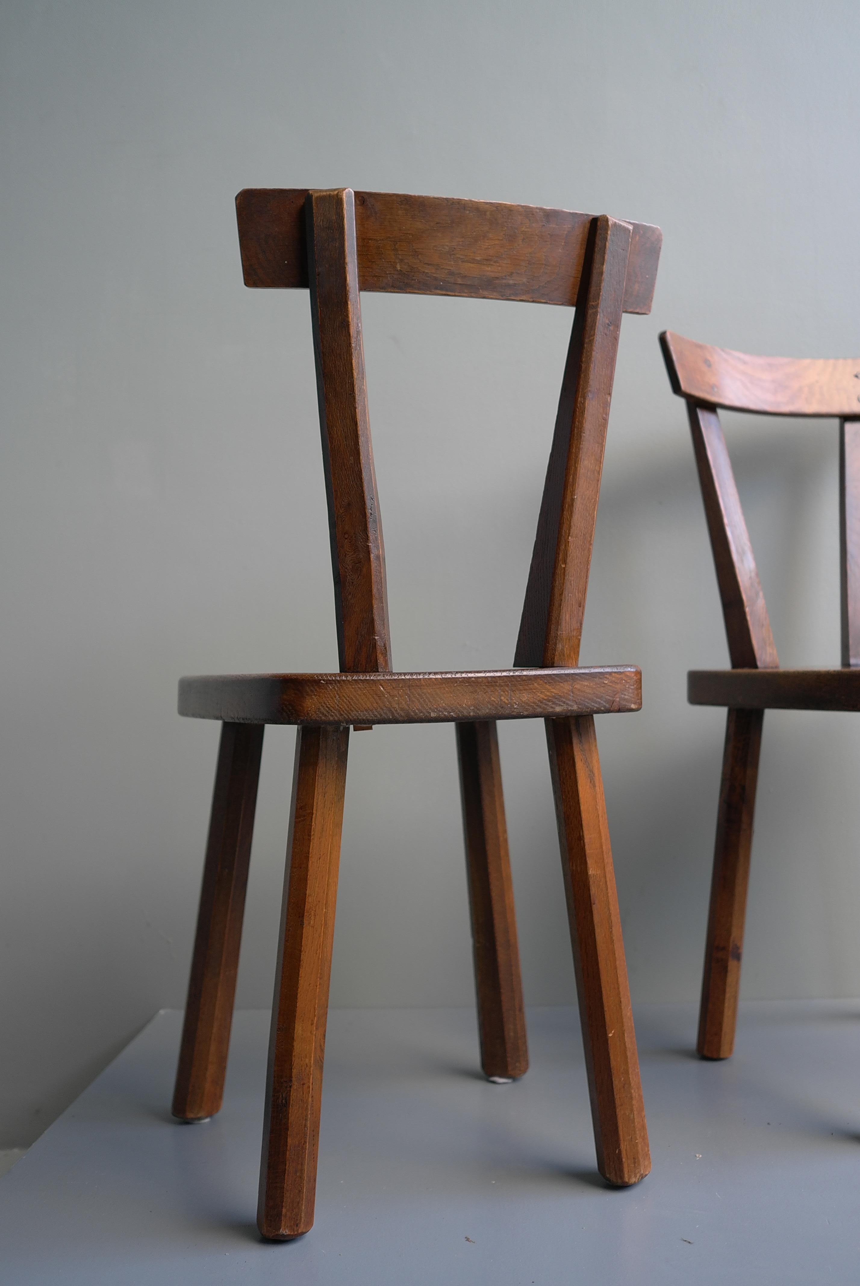 Mid-20th Century Pair of Oak Chairs in Style of Axel Einar Hjorth, Sweden, 1950's