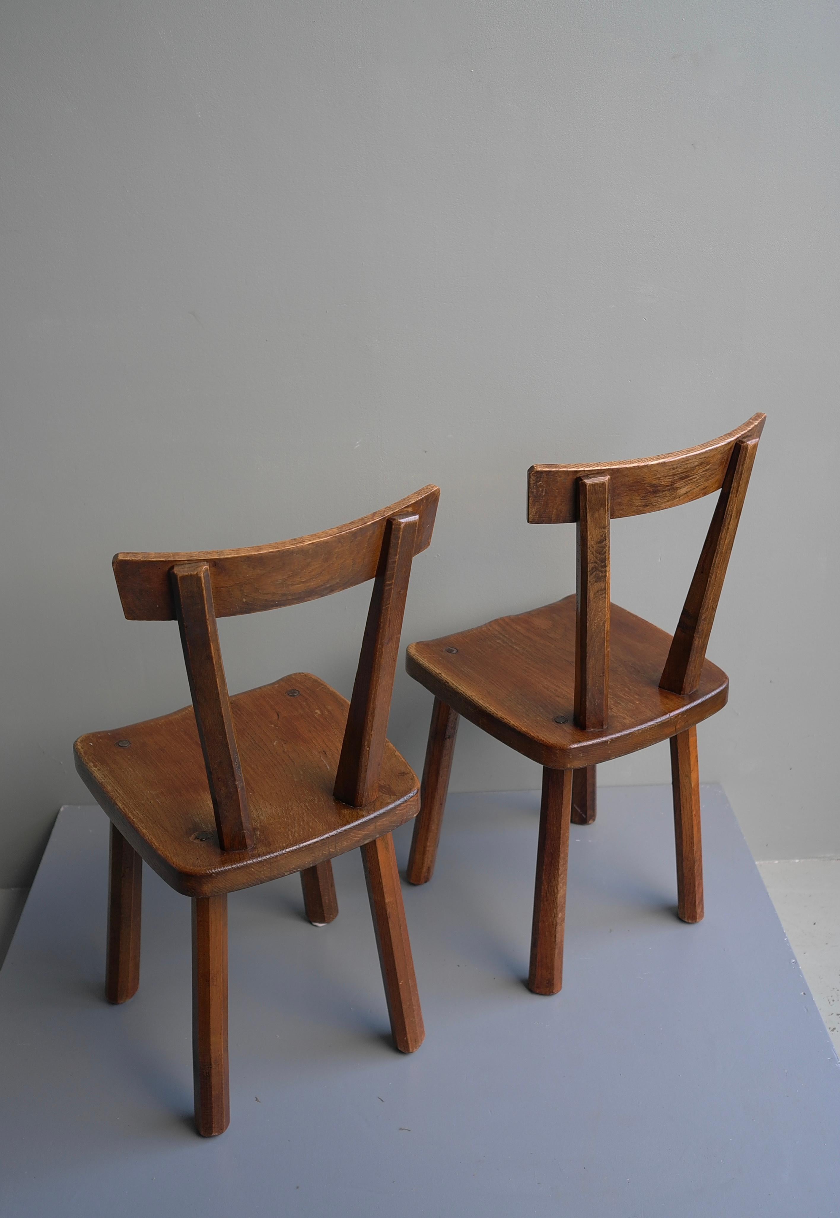 Pair of Oak Chairs in Style of Axel Einar Hjorth, Sweden, 1950's 3