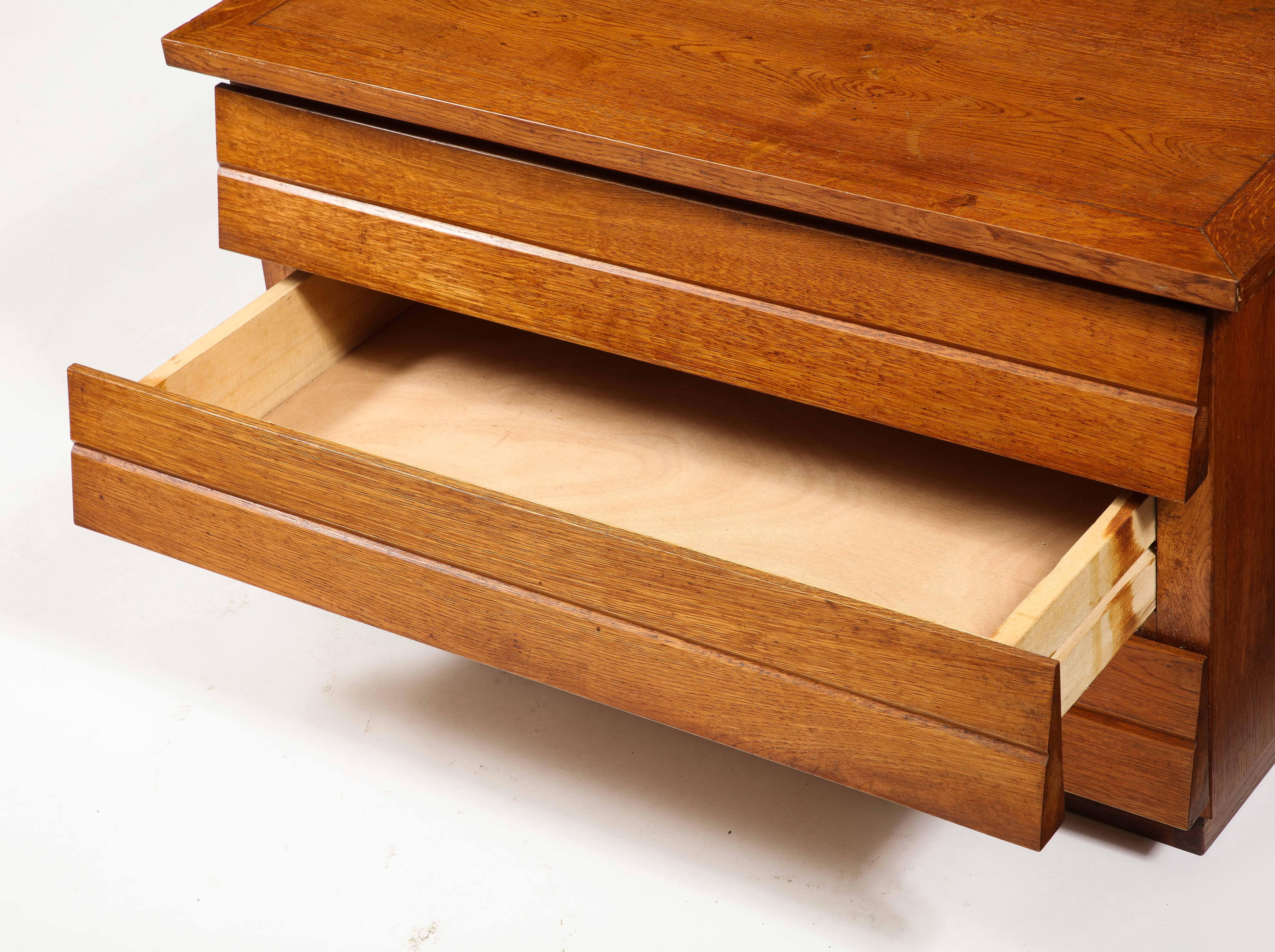 Mid-Century Modern Pair of Brutalist Oak Chests, France 1950's