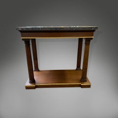 Pair of Oak Console Tables with Ashburton Marble Tops