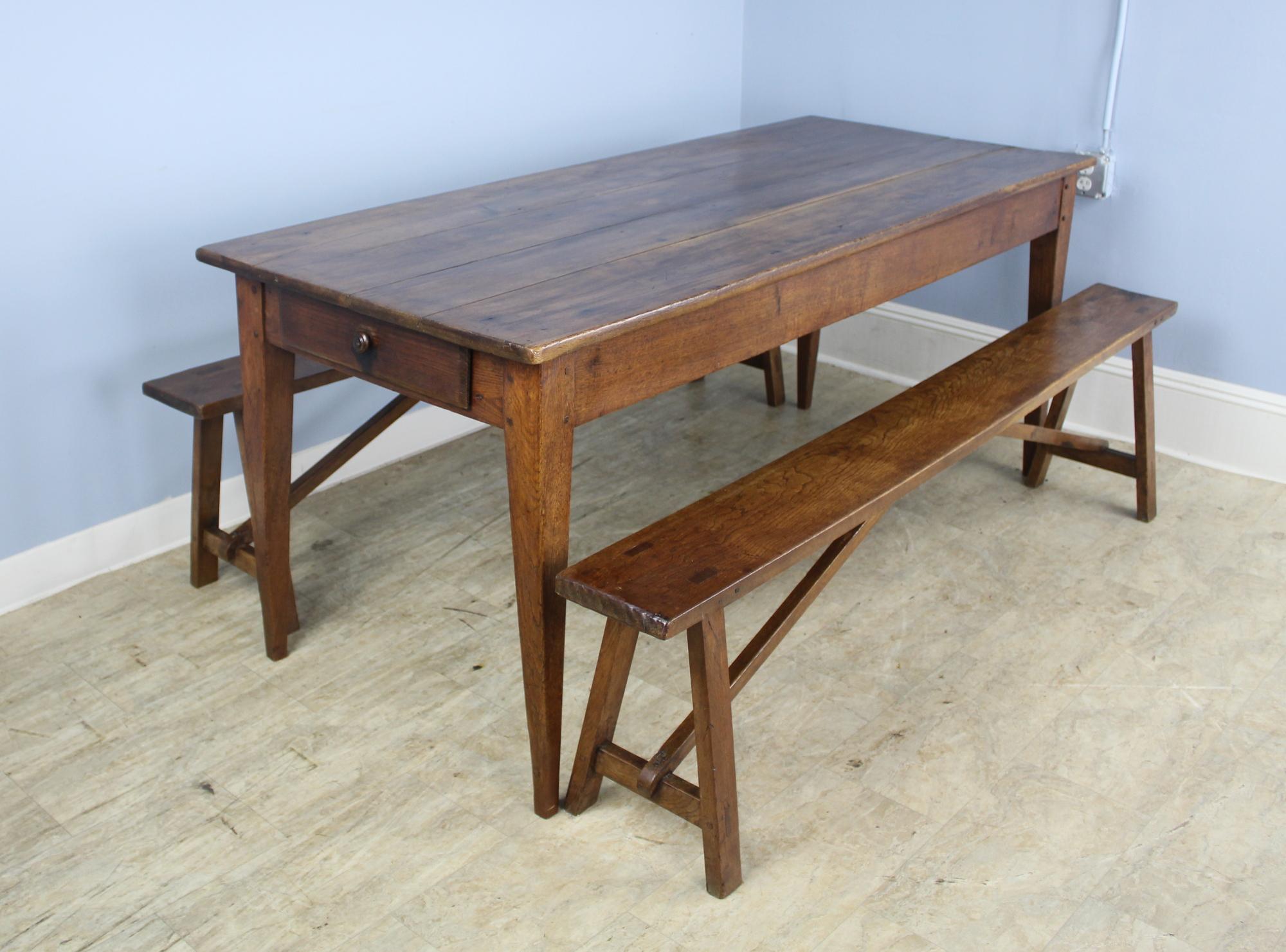 Pair of Oak Country Benches For Sale 1