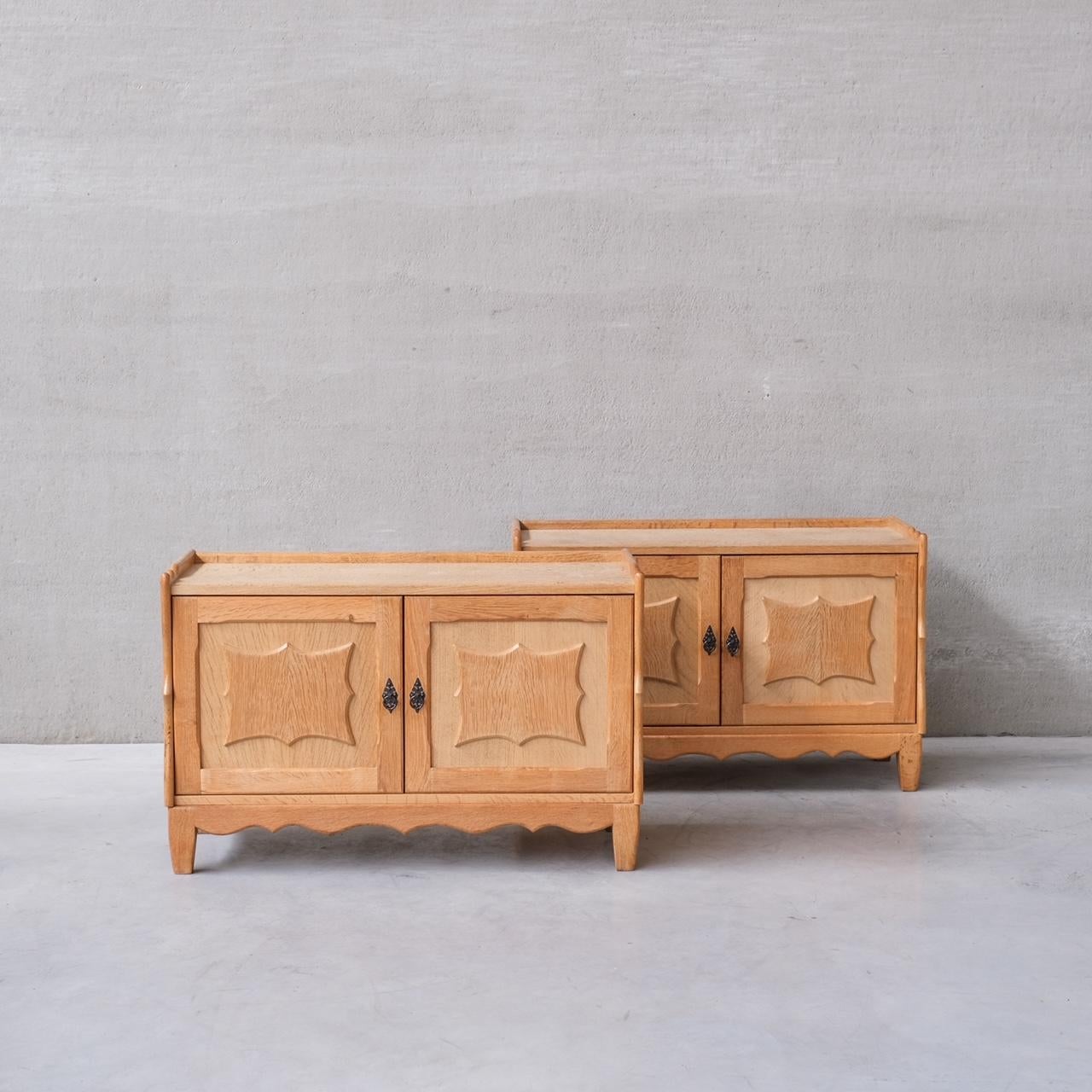 Pair of Oak Danish Midcentury Cabinets by Henning Kjaernulf 8