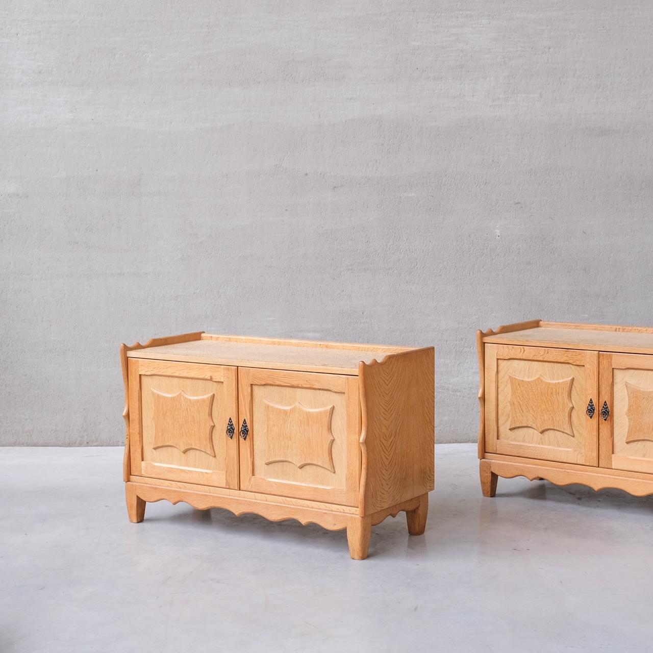 Pair of Oak Danish Midcentury Cabinets by Henning Kjaernulf 9