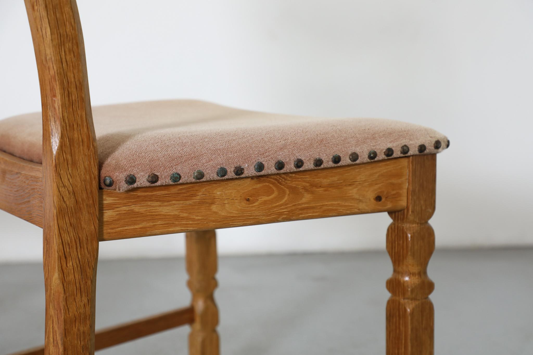 Pair of Oak Decorative Back Dining Chairs by Henning Kjaernulf For Sale 10