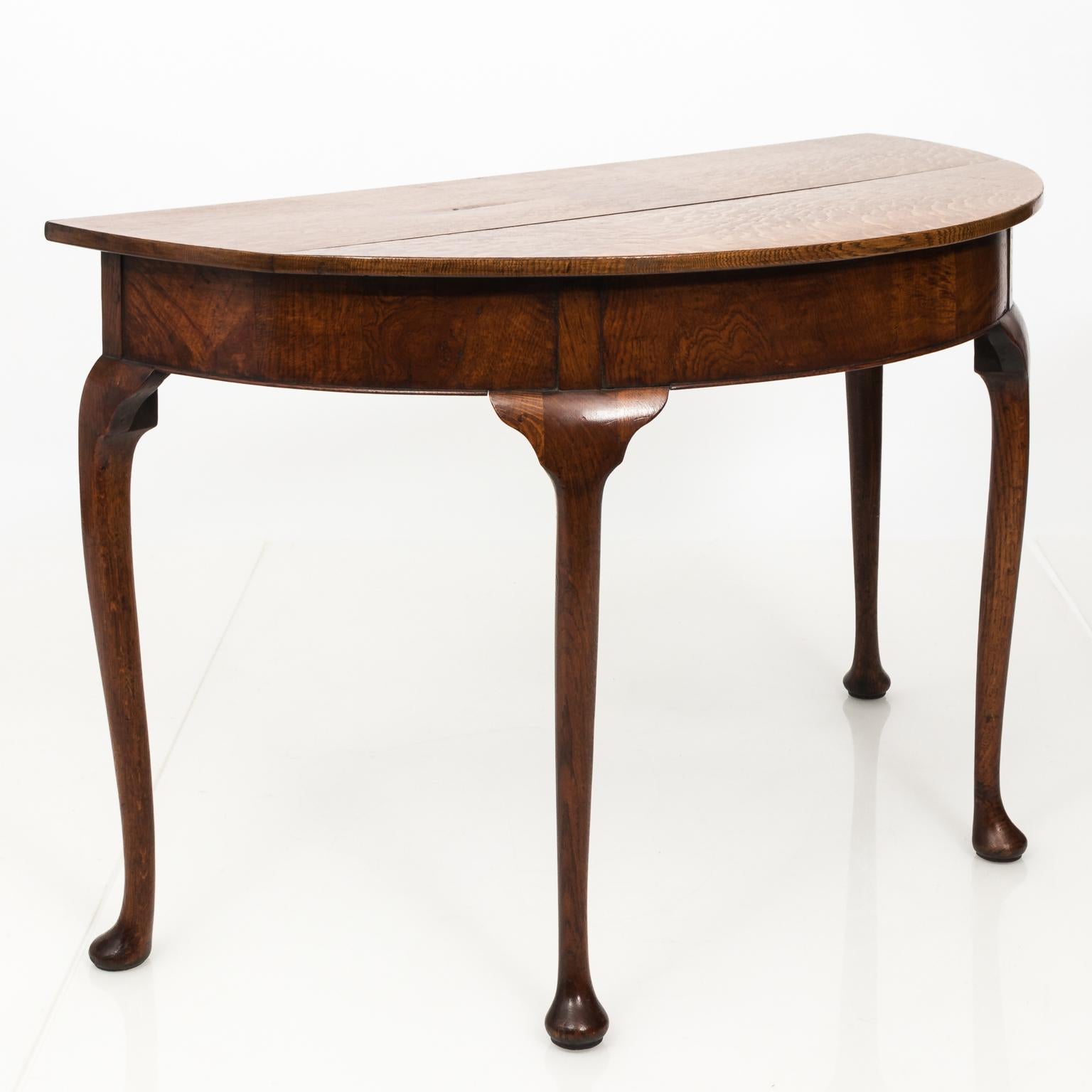 Pair of Oak Demilune Tables, circa 1740 4