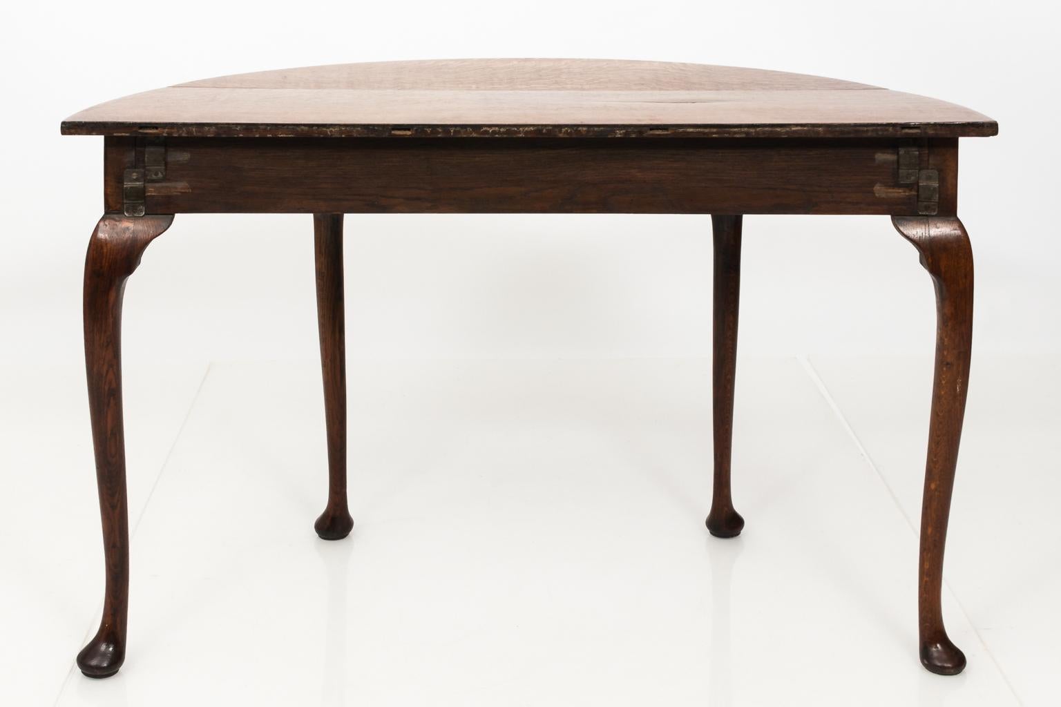 Pair of Oak Demilune Tables, circa 1740 7