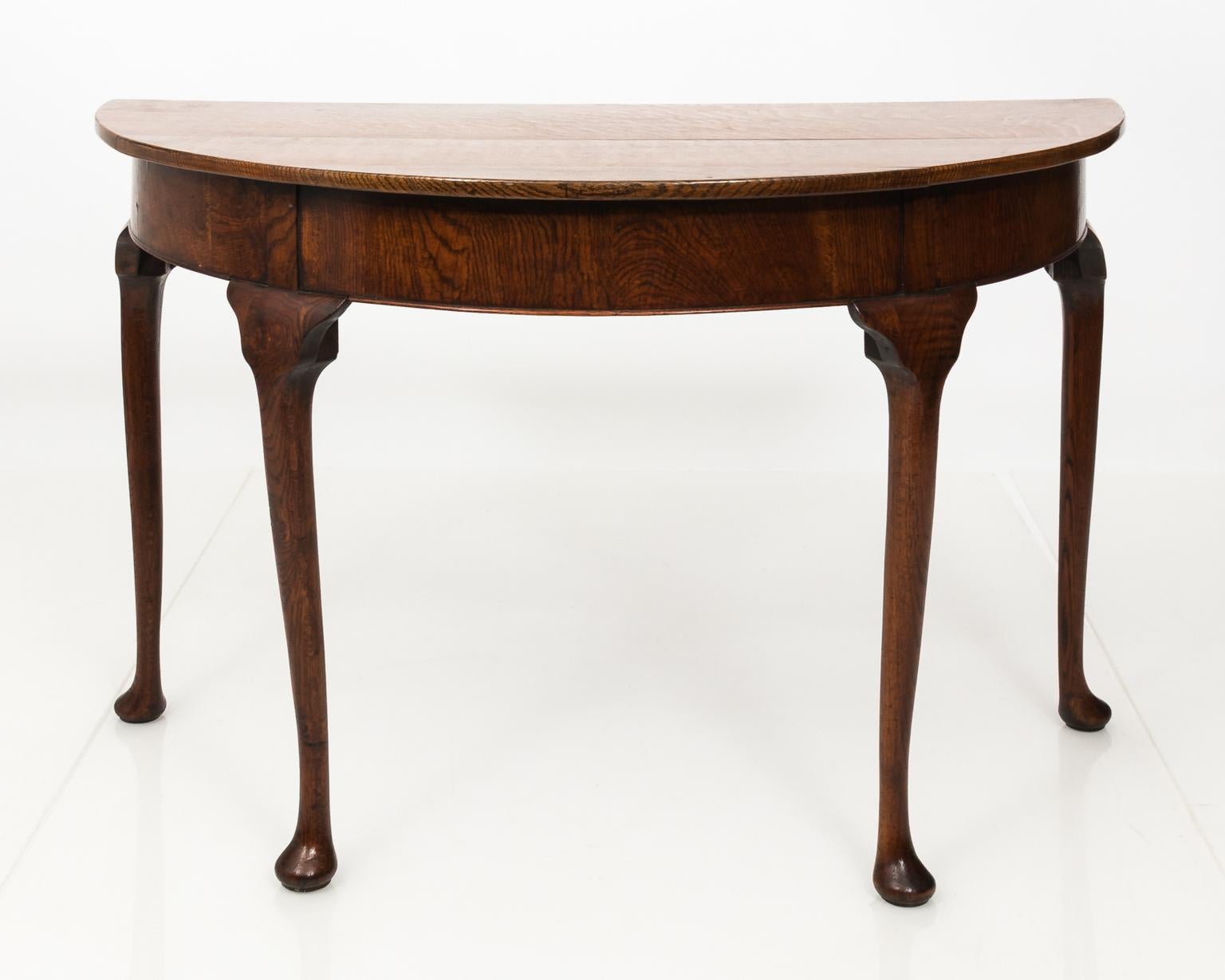 Pair of Oak Demilune Tables, circa 1740 9