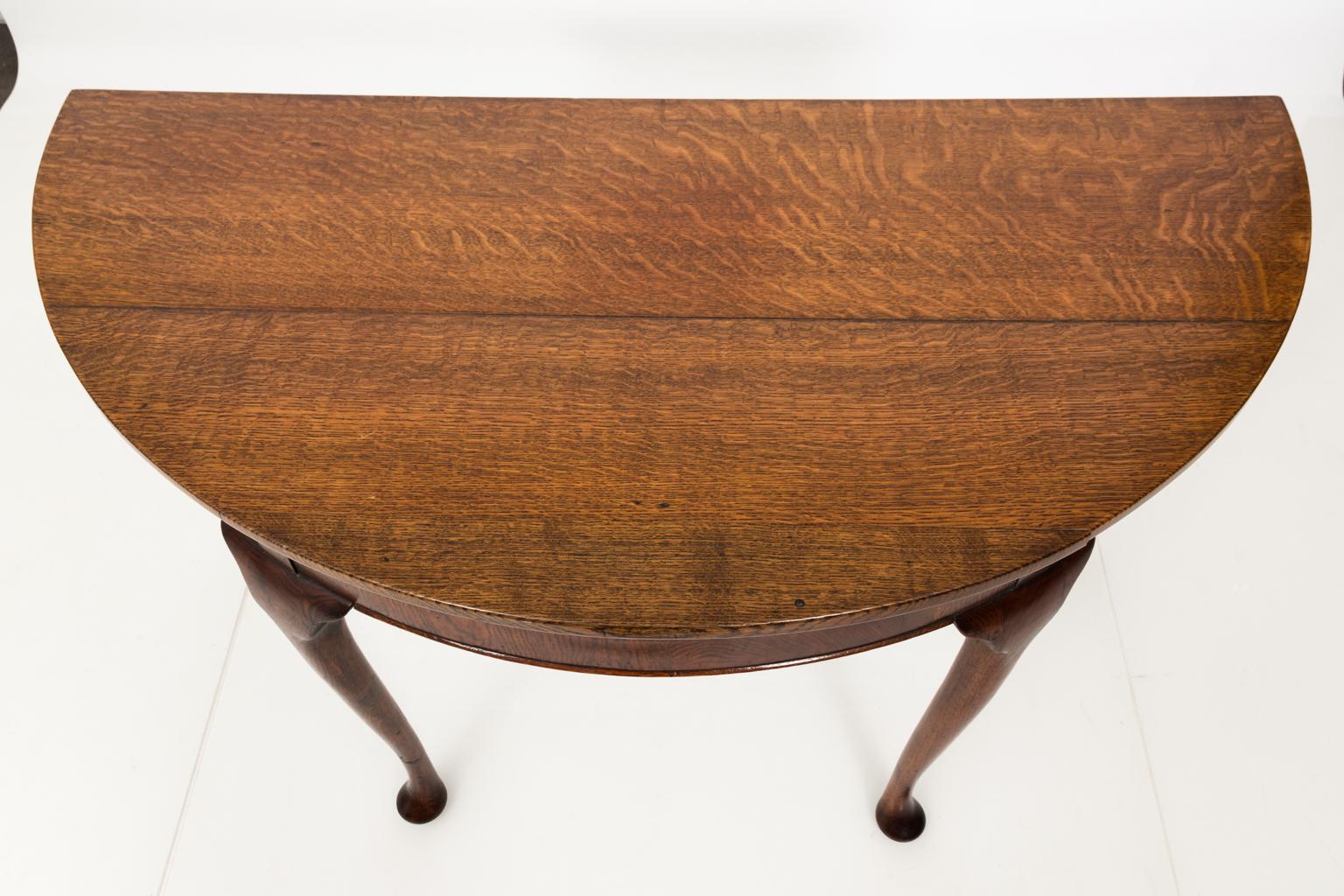 Pair of Oak Demilune Tables, circa 1740 11