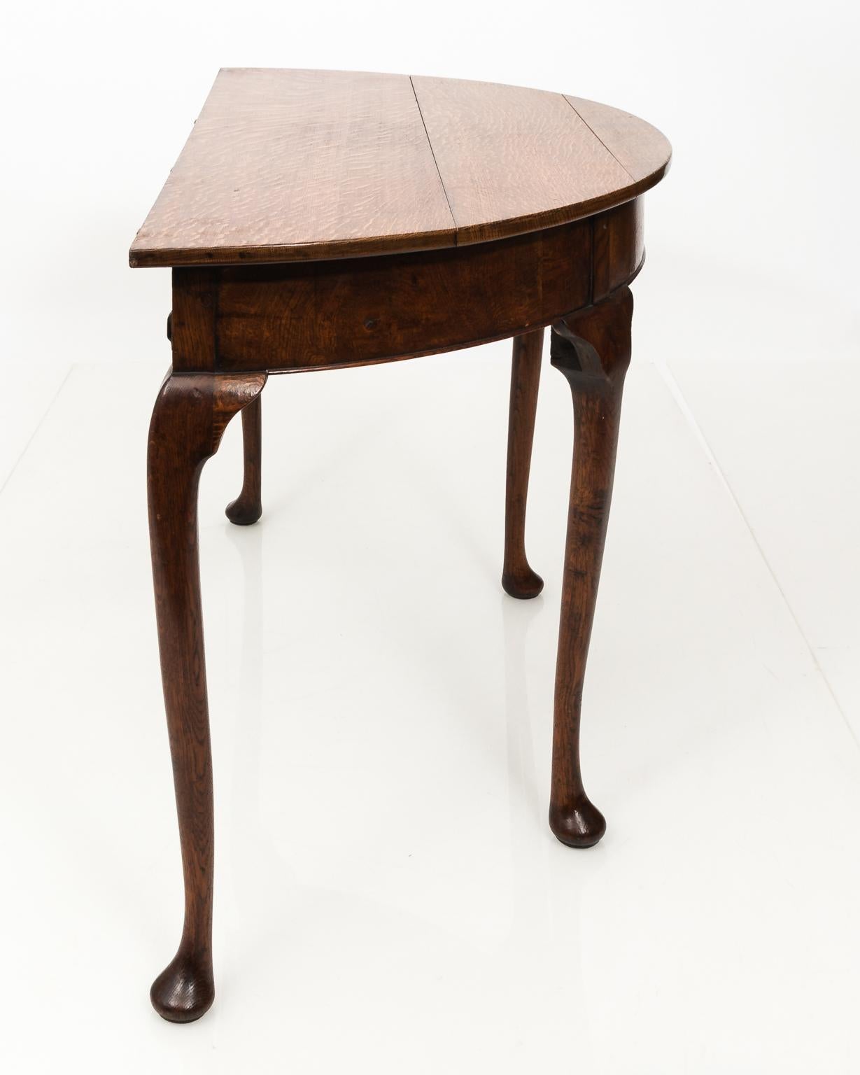 Pair of Oak Demilune Tables, circa 1740 14