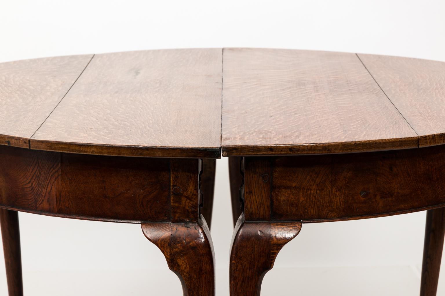 Pair of Oak Demilune Tables, circa 1740 1
