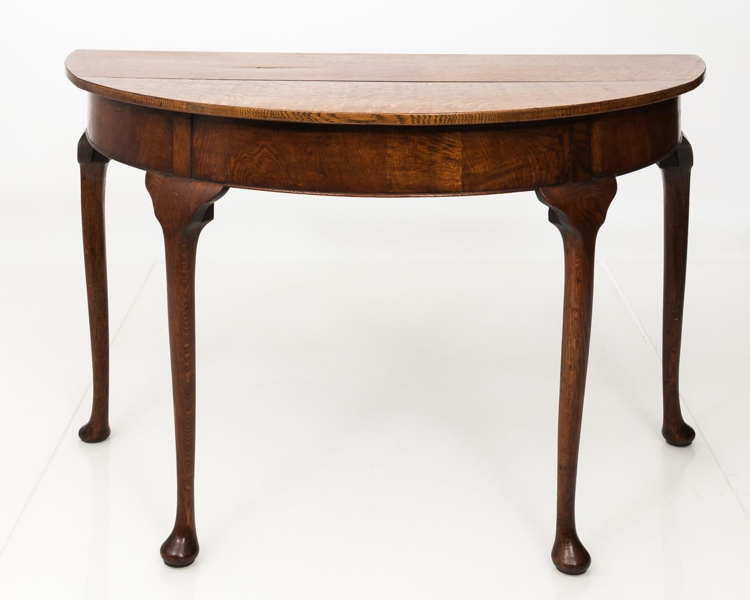 Pair of Oak Demilune Tables, circa 1740 2