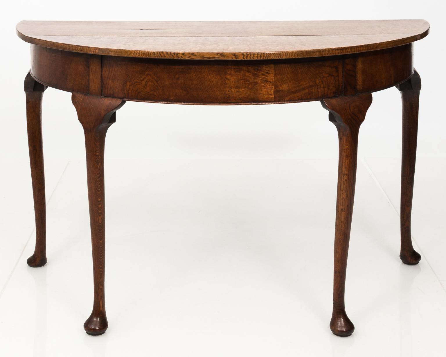 Pair of Oak Demilune Tables, circa 1740 3