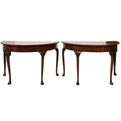 Pair of Oak Demilune Tables, circa 1740