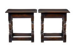 Pair of oak English made joint stools