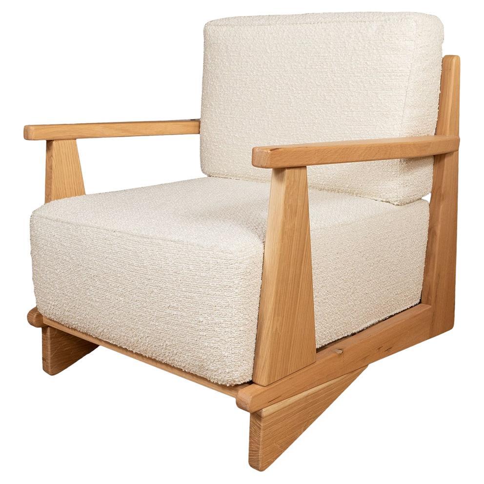 Pair of oak frame armchairs  For Sale