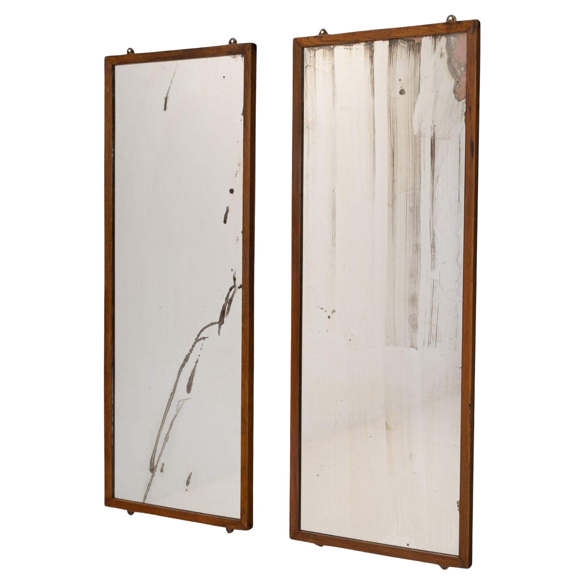 Pair of Oak Framed Mirrors