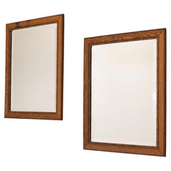 Pair of Oak Framed Mirrors
