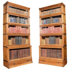 Pair of Oak Globe Wernicke Five Section Bookcases