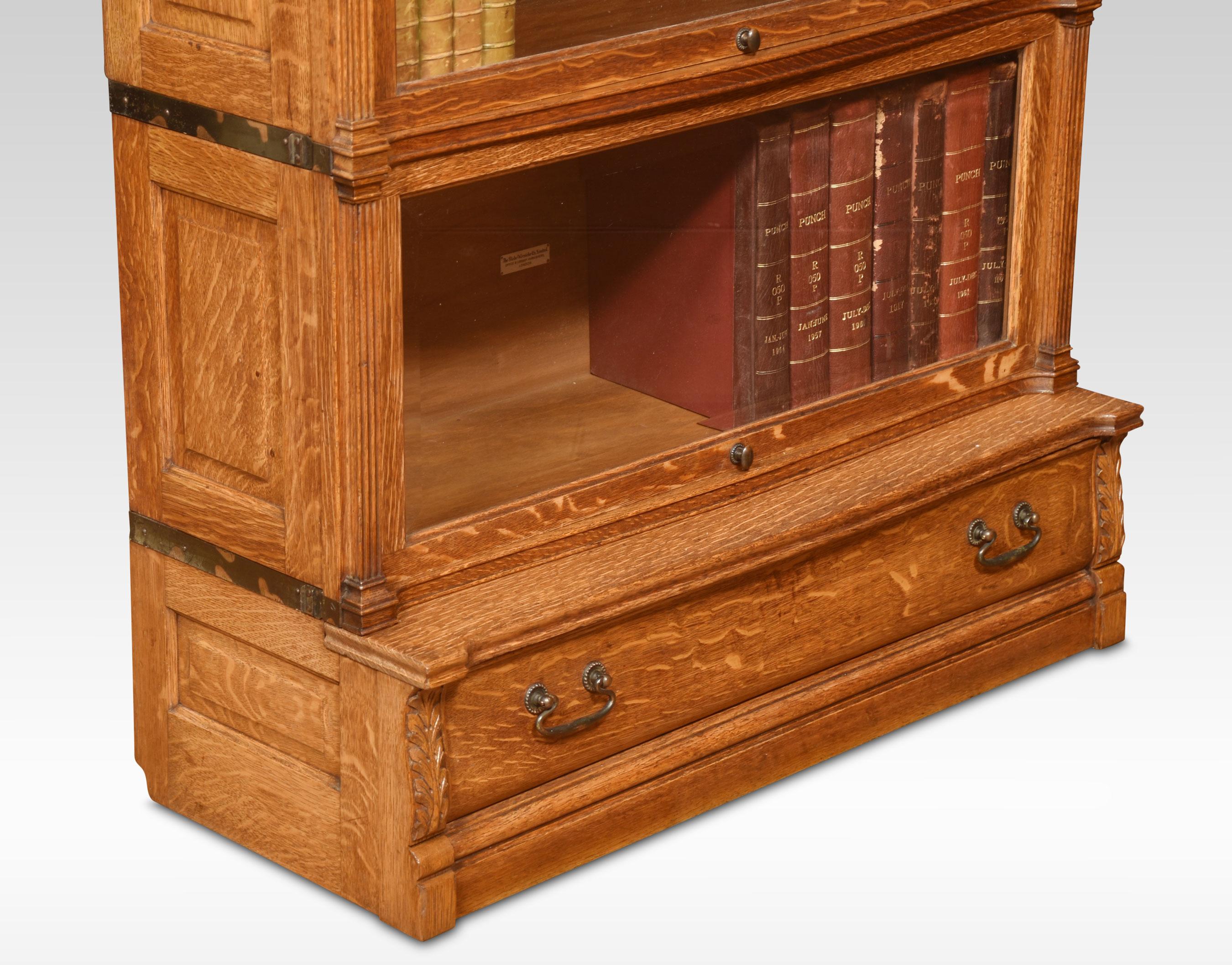 British Pair of Oak Globe Wernicke Six Section Bookcases