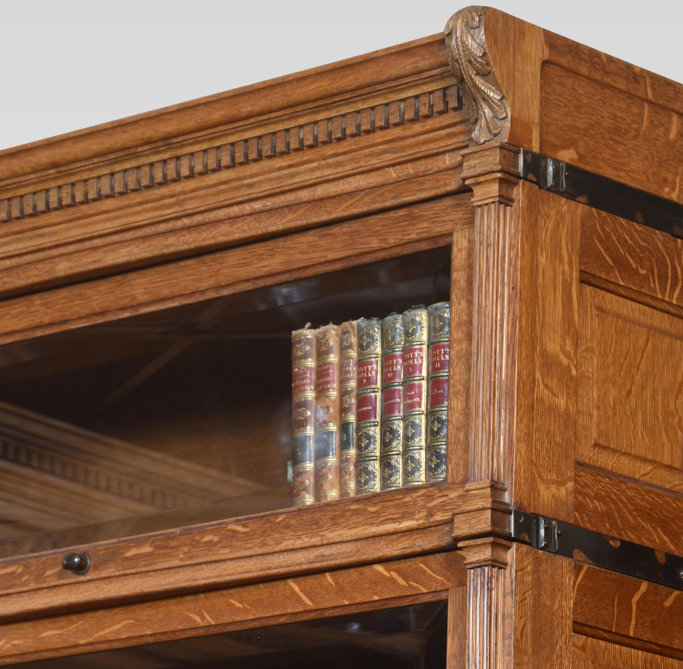 British Pair of oak Globe Wernicke six section bookcases