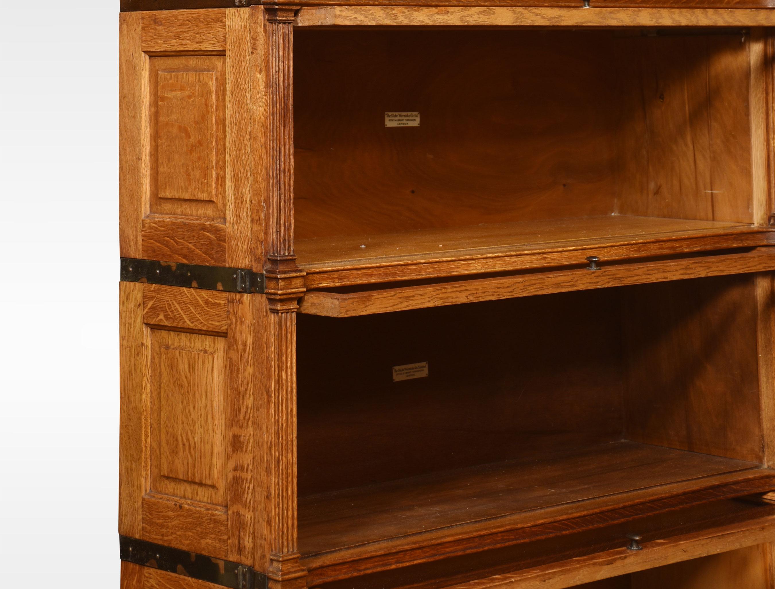 20th Century Pair of Oak Globe Wernicke Six Section Bookcases