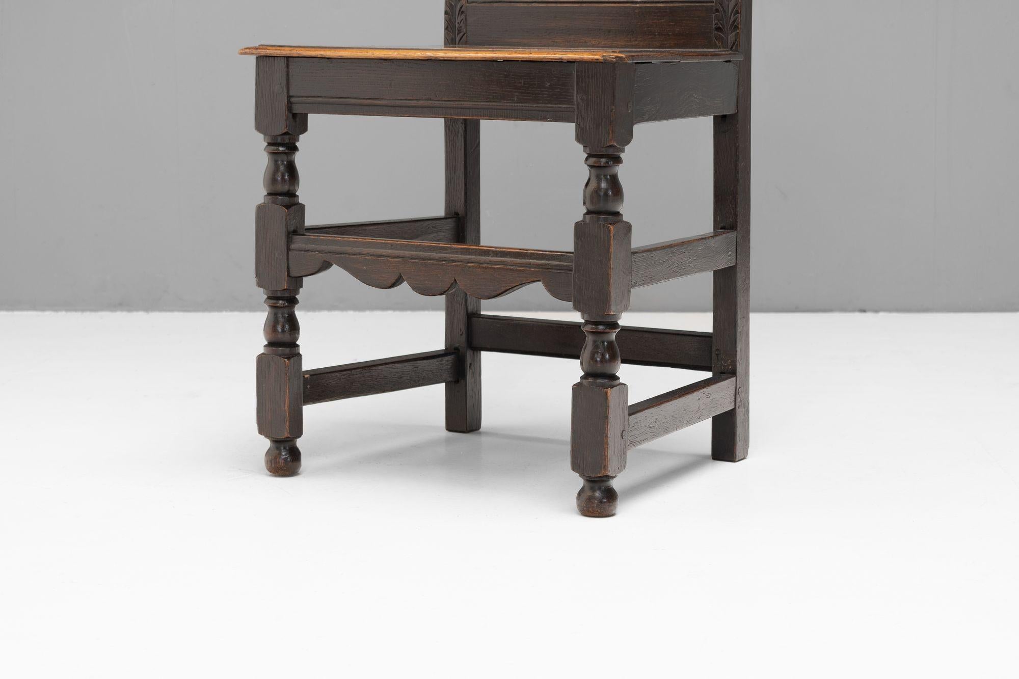 Paire de chaises de hall en Oak en vente 3