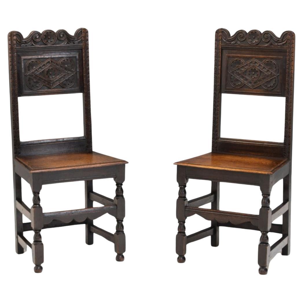 Paire de chaises de hall en Oak