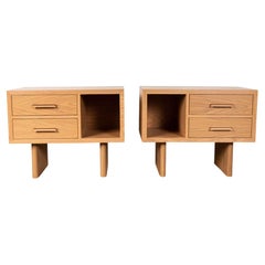 Pair of Oak Inverness Nightstands by Lawson-Fenning