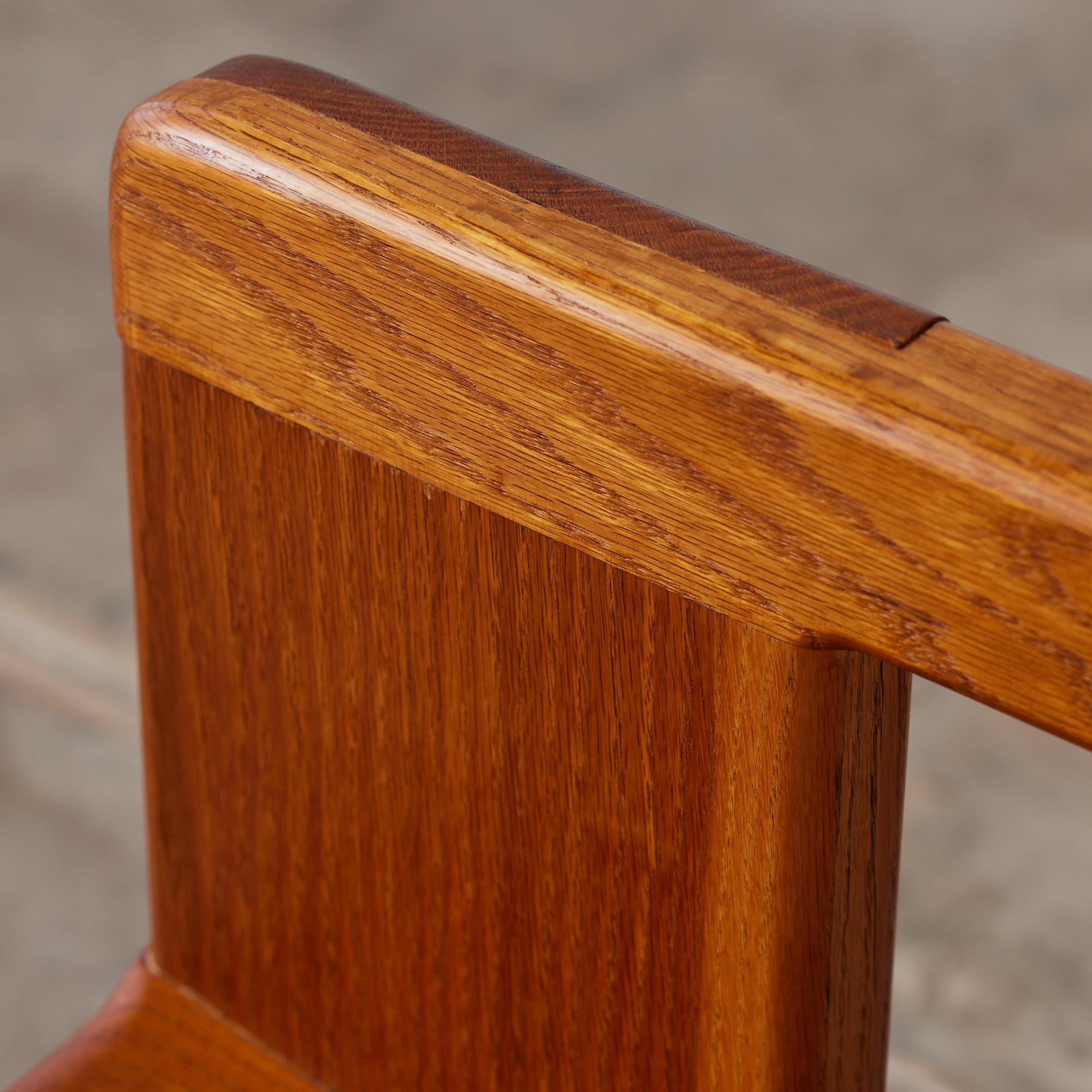 Pair of Oak Lounge Chairs in the Style of Lou Hodges 6