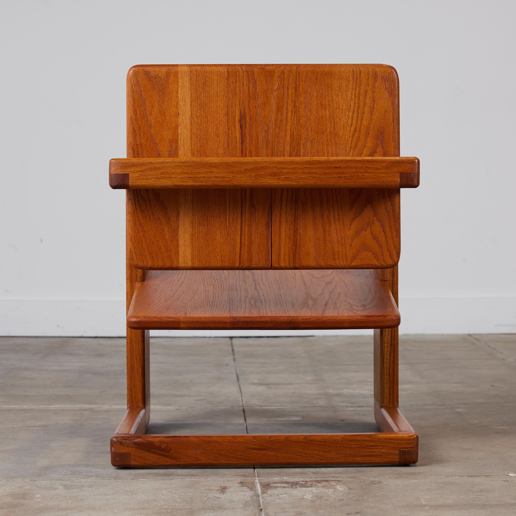 Pair of Oak Lounge Chairs in the Style of Lou Hodges 2