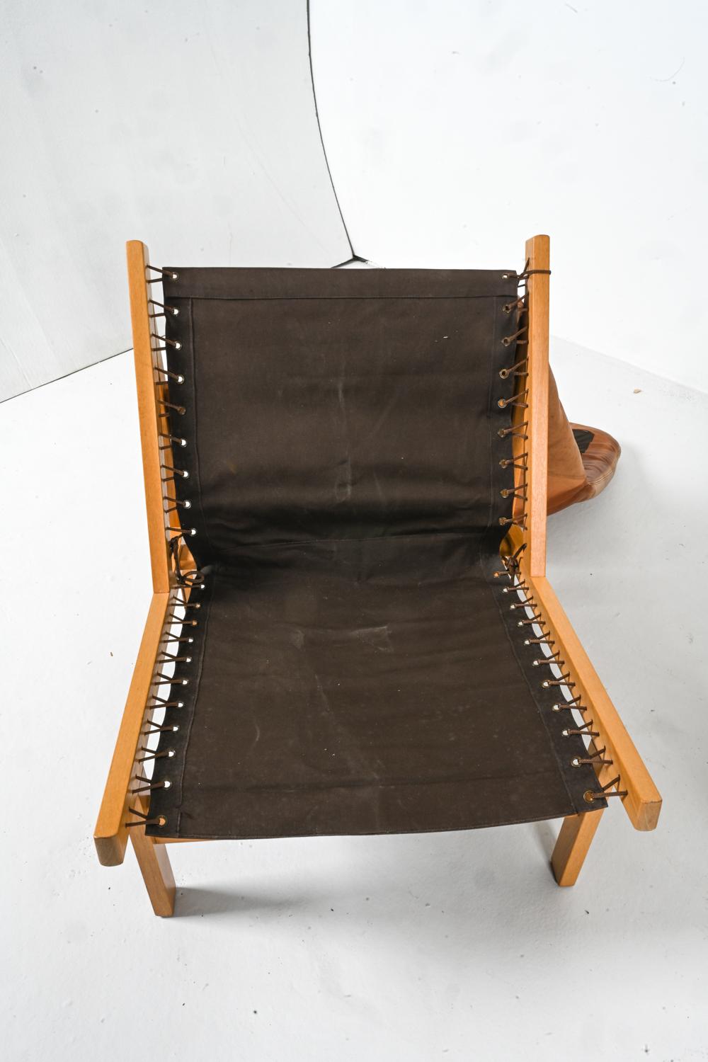 Pair of Oak 'Hunter' Lounge Chairs by Torbjørn Afdal for Bruksbo, Norway, 1960's For Sale 8
