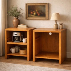 Pair of Oak Modular Utility Cabinets with Pull-Out Shelf, American, c. 1990s
