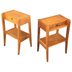 Pair of Oak Nightstands, circa 1950