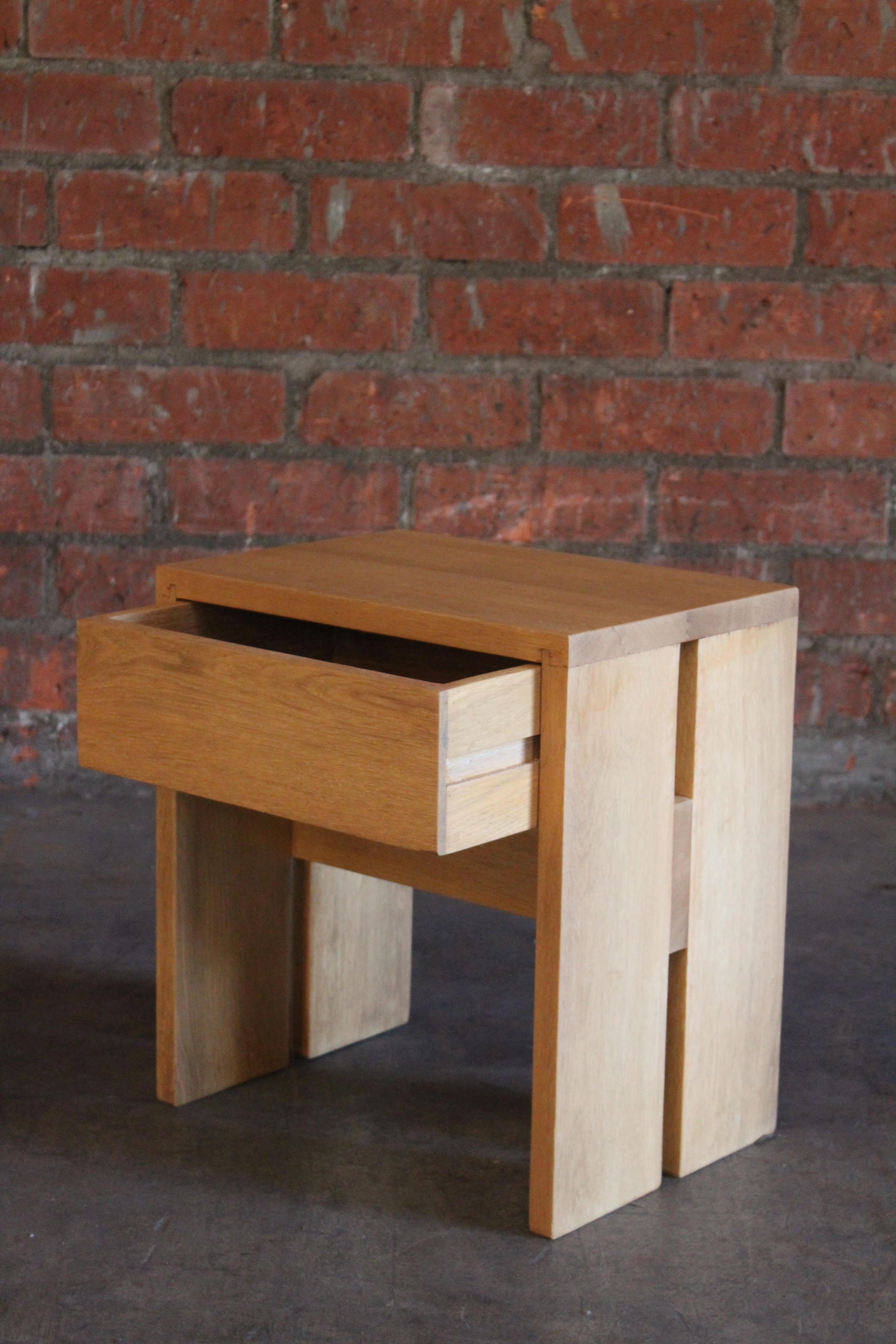 Pair of Oak Nightstands in the Manner of Charlotte Perriand, France, 1950s 8