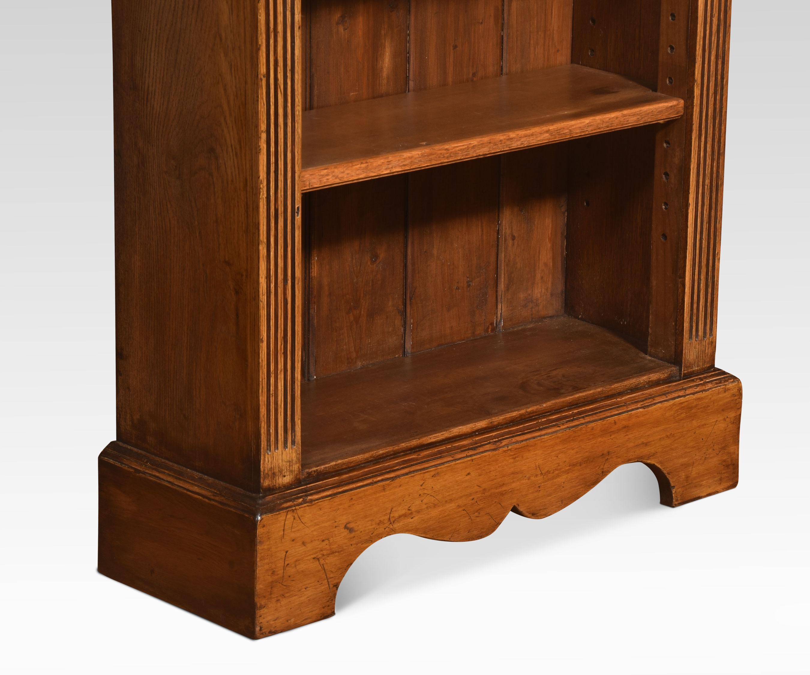 Pair of oak open bookcases For Sale 1