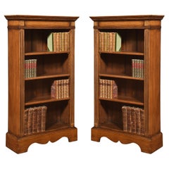 Antique Pair of oak open bookcases
