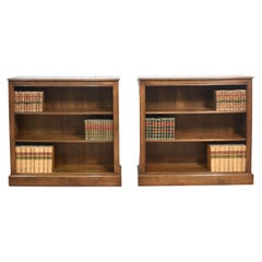 Antique Pair of oak open bookcases