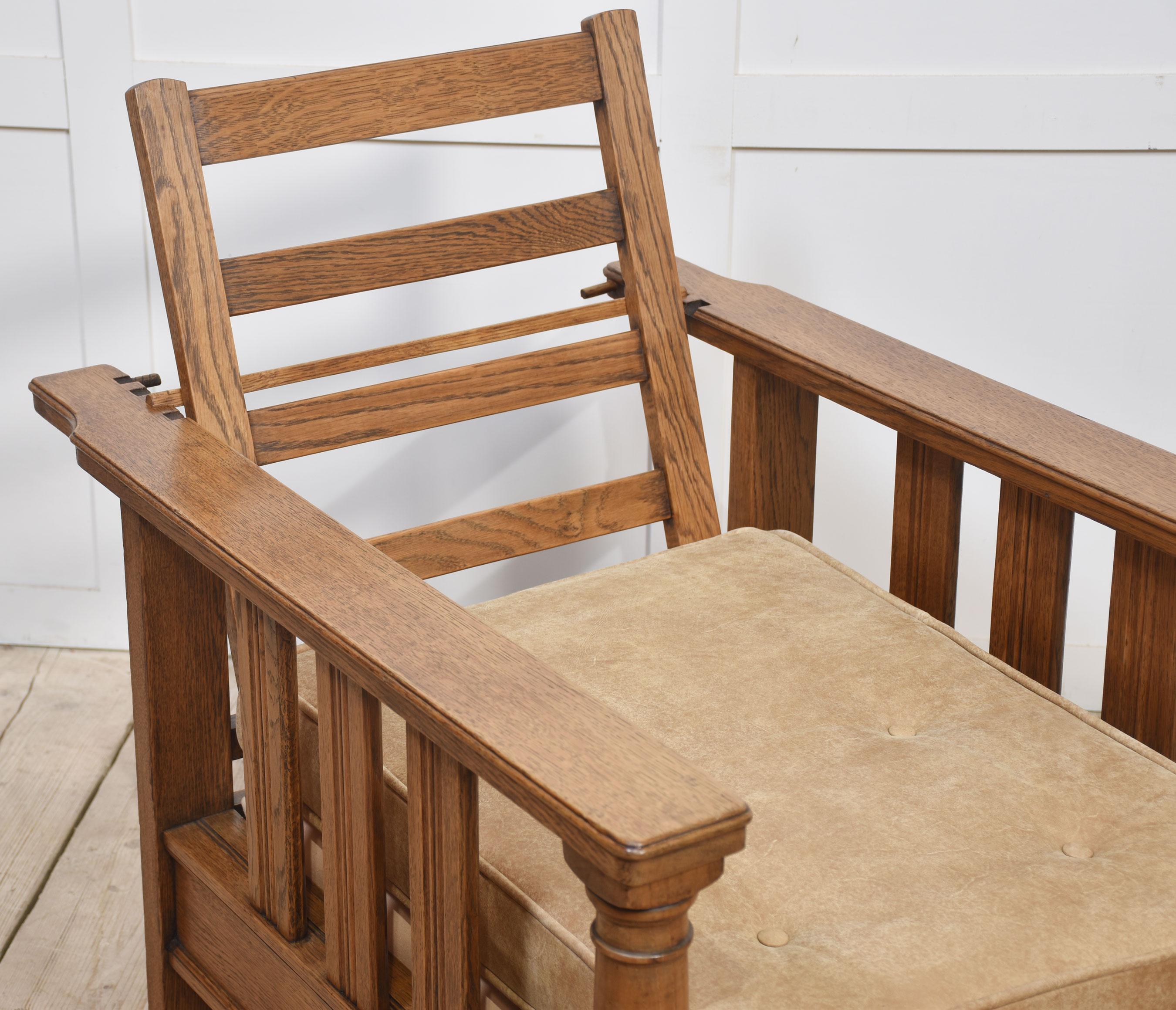 Pareja de sillones reclinables de roble en venta 1