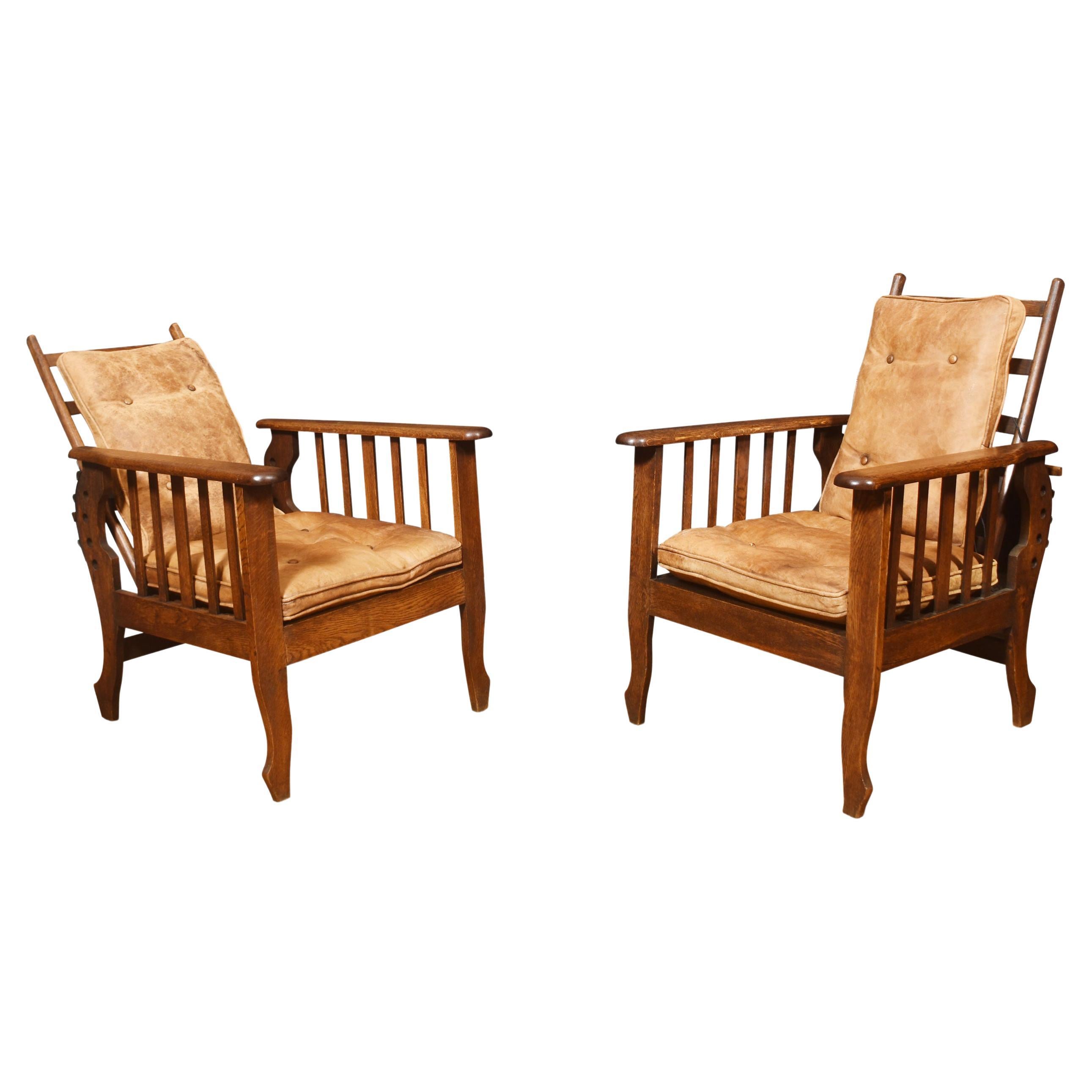 Greaves and Thomas of Mayfair Pair of Reclining Armchairs at 1stDibs