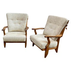 Coppia di sedie da salotto "Repos" in Oak Guillerme et Chambron, Francia, anni '50