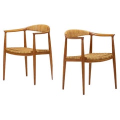 Pair of Oak   “The Chair  JH503" ArmChairs by Hans J Wegner for Johannes Hansen