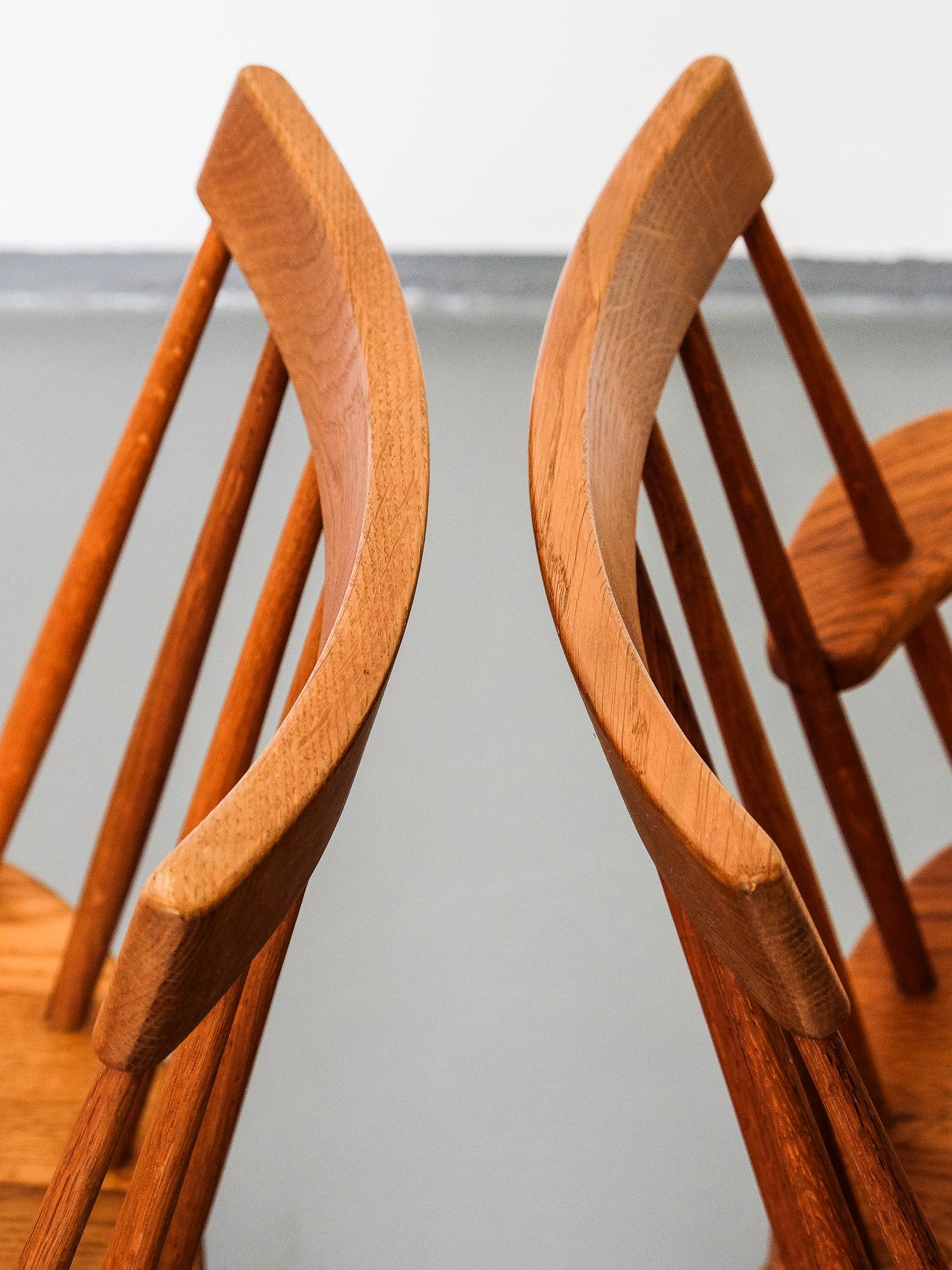 Pair of Oak 'Sibbo' Easy Chairs by Yngve Ekström for Stolab, Sweden, 1950s 2