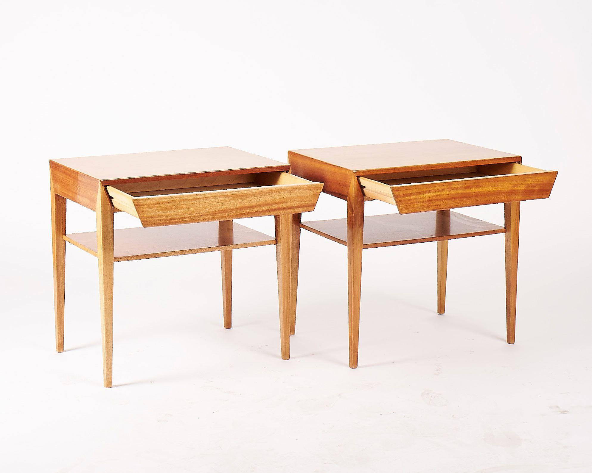 Beautifully polished oak night side tables with drawers.