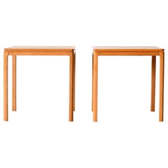 Pair of oak side tables
