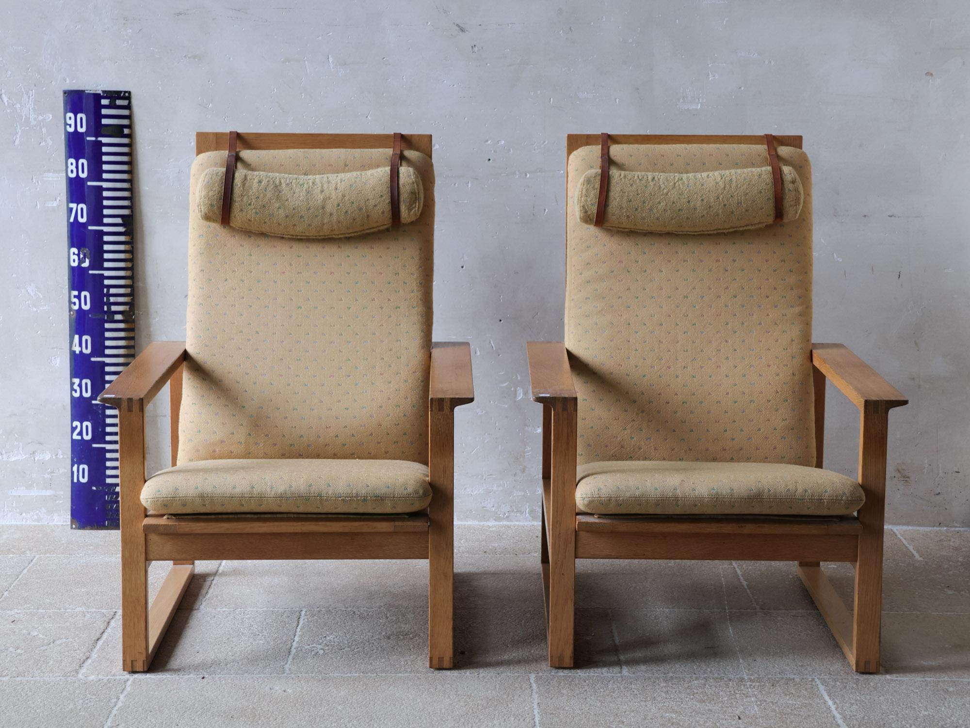 Paar Kufenstühle aus Eiche Modell 2254, Børge Mogensen - 1950er Jahre (Dänisch) im Angebot